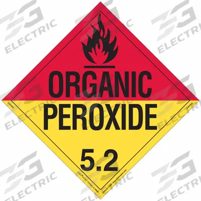 LABELMASTER Organic Peroxide Placard: Organic Peroxide, 10 3/4 in x 10 3/4 in, Vinyl - Class 5: Oxidizing Agents & Organic Peroxides