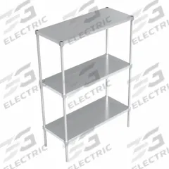 NEW AGE INDUSTRIAL Standard Shelving: 68 1/4 in x 20 in x 48 in, Solid Shelf, Mill Finish (MPN 32048SS6). Key specifications — Color: Silvery White/Gray; Brand: NEW AGE INDUSTRIAL.
