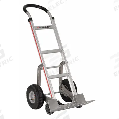 MAGLINER General Purpose Hand Truck: 500 lb, Flow-Back, Silver, Aluminum, Pneumatic - Ergonomic Tilt-Back Hand Trucks