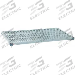 METRO Shelf: 24 in x 30 in, Ventilated Shelf, 800 lb Shelf Capacity, Polymer/Steel, Blue/Taupe (MPN MQ2430G). Key specifications — Color: Taupe; Deck Material: Polymer; Brand: METRO.