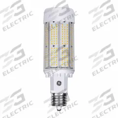 HID Replacement LED Bulb: Universal Burning, Corncob ED18, Mogul Screw (EX39), 180 W Watt, 5000K (MPN LED180ED18/750). Key specifications — Color Temperature: 5000K; Brand: GE LAMPS; Shatter-Resistant: No.
