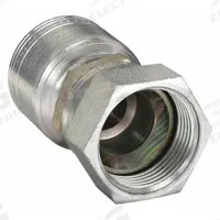 AEROQUIP Hydraulic Crimp Fitting: Steel x Steel, Straight, -8 For Hose Dash Size, JIC x Crimp (MPN 1AA10FJ8). Key specifications — Fitting Gender: Female x Genderless; Fitting Connection Type: JIC x Crimp; Thread Size: 7/8"-14; For Hose Dash Size: -8; Brand: AEROQUIP.