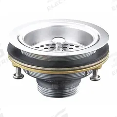 KOHLER Strainer: Brass, Brass, 2 7/8 in Overall Ht, 4 1/2 in Overall Dia, Threaded, 7/8 in Drain Ht (MPN K-8799-CP). Key specifications — Product Type: Sink Drain; Brand: KOHLER; Finish: Brass; Material: Brass; Includes Overflow: No; Includes: Less tailpiece.