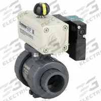 HAYWARD FLOW CONTROL Pneumatically Actuated Two-Way Ball Valve: 1 in, PVC, Double-Acting (MPN PSDTBH110STVA8). Key specifications — Brand: HAYWARD FLOW CONTROL; Pilot Solenoid Voltage: Not Included.