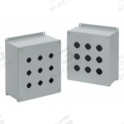 HOFFMAN Push Button Enclosure: 30mm, 2 Holes, Carbon Steel - Enclosures for 30mm Operators