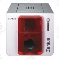 EVOLIS ID Card Printer: Single-Sided Printer, Supports CR80 Card Format, 40 mil Card Thick (MPN ZN1HB000RS). Key specifications — attr193659: EVOLIS; attr1083574: CR80; attr1083579: USB; attr1083581: Barcode Printing Included; attr1083587: Dye Sublimation.
