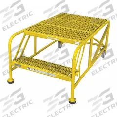 COTTERMAN Work Platform: 1.7 ft Platform Ht - Max, 36 in x 24 in, Steel, 800 lb Load Capacity (MPN 2WP3624A3B8AC2P6). Key specifications — Folding: Not Foldable; Mobility: Rolling; Components Included: Rubber Foot Pads; Use Location: Indoor; Brand: COTTERMAN; Color: Yellow; Height Adjustability: Fixed Height; Includes Handrails: Handrails Not Included.