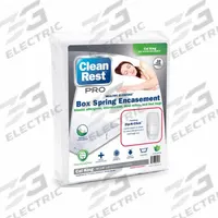 CLEANREST Mattress/Box Spring Protector: California King, 84 in Overall Lg, 72 in Overall Wd, White (MPN 845168005371). Key specifications — Brand: CLEANREST; Cover Material: Polyurethane; Mattress Pad Material: Polyester Blend; Fabric Weight/Thread Count: 3.39 oz; Compatible Bed Height: 9 in.