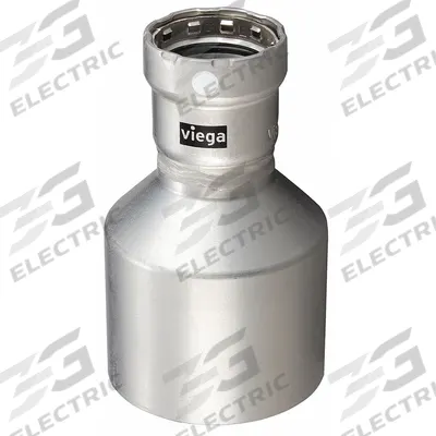 VIEGA MEGAPRESS Crimp Fitting: 2 1/2 in Pipe x 1 1/4 in Pipe Size, FTG x Press-fit, Steel - Steel Press Pipe Fittings
