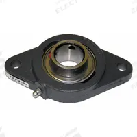 TIMKEN 2 Bolt Flange Bearing: Radial Ball, 1 1/4 in Bore, Cast Iron, Set Screws, 5 9/16 in Lg (MPN SCJT 1-1/4S). Key specifications — Bore Type: Cylindrical; Brand: TIMKEN; Lubricant Material: NLGI #2 Equivalent; Mounting Bolt Size: 7/16 in; System of Measurement: Inch.