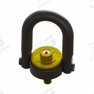 JERGENS Hoist Ring: Pivot/Swivel, w/Indicator, Black Oxide-Coated Steel, M24-3.00 - Force-Indicating Pivot & Rotate Hoist Rings