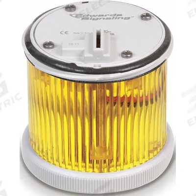 EDWARDS SIGNALING Tower Light Module: Flashing/Steady, 120V AC, Yellow, 70 mm Overall Dia - Multimode Light Modules