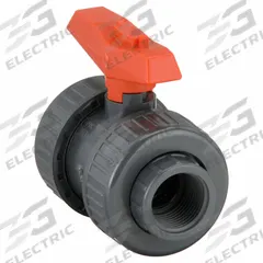 GF PIPING SYSTEMS Manual Two-Way Ball Valve: 3/4 in, PVC, Straight, FNPT x FNPT, Full Port Ball Port (MPN 161375018). Key specifications — Brand: GF PIPING SYSTEMS; Handle: Tee.