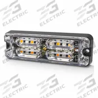 ECCO LED Directional Warrning Light: Perimeter Flashing Warning Light, Red, 1/2 in Overall Wd, LED (MPN ED3511R-WWG). Key specifications — Operating Voltage: 12-24V DC; Number of Flash Patterns: 29; Includes: Mounting Hardware; Electrical Connection: Blunt Cut Wires; Mount Type: Bolt; Brand: ECCO; Shape: Rectangular.
