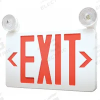 Exit Sign with Emergency Lights: White, 1 or 2 Faces, Red, LED, Ceiling/Wall, Nickel Cadmium (MPN 40CP86). Key specifications — Voltage: 120/277V AC; Self Diagnostics: No; Housing Color: White; Brand: APPROVED VENDOR; Directional Indicators: Universal Field Selectable Chevrons; Lighting Technology: LED; Remote Capable: No; Text Color: Red.