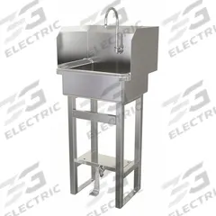 SANI-LAV Hand Sink: 43 1/2 in Overall Ht, 17 in Bowl Lg, 7 in Bowl Dp, 2 gpm Flow Rate, 16 ga (MPN 7271). Key specifications — Includes Side Splash: Side Splash Included; Brand: SANI-LAV.