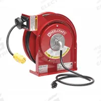 REELCRAFT Extension Cord Reel: Ratchet Lock, 45 ft Cord Lg, 12 AWG, SJEOOW, 5-15R Cord Lg, 5-15P (MPN L 4545 123 3). Key specifications — Retractable Cord Ending NEMA Configuration: 5-15R; Feeder Cord Ending NEMA Configuration: 5-15P; Brand: REELCRAFT.