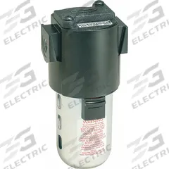 WILKERSON Compressed Air Filter: 1/4 in NPT, 37 cfm, 150 psi Max Op Pressure, 125°F Max Op Temp (MPN M16-02-X00). Key specifications — attr241482: No; attr110918: Yes; attr110926: Polycarbonate; attr110904: WILKERSON.