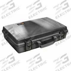 PELICAN Protective Case: 11 3/8 in x 17 3/4 in x 4 1/8 in Inside, No Foam, Black, Stationary (MPN 1490NF). Key specifications — Closure Type: Double Safety Locking with Keys; Material: Plastic; Brand: PELICAN; Includes Foam Insert: Foam Insert Not Included.