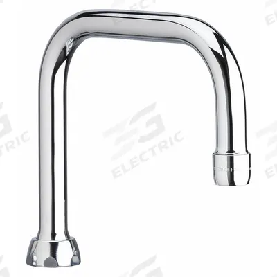 CHICAGO FAUCETS Spout: Spout, Gooseneck, Swivel Spout, Brass, Polished Chrome - Double-Bend Faucet Spouts