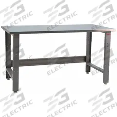 BENCHPRO Workbench: Adj Ht, Stainless Steel, 60 in x 24 in, 1,600 lb Overall Load Capacity, Gray (MPN RN2460). Key specifications — Brand: BENCHPRO.