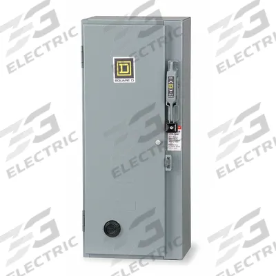 SQUARE D NEMA Combination Starter: Fusible Disconnect, 3 Poles, NEMA Size 1 - Fusible Starters with Thermal Overloads