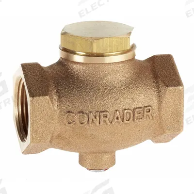 CONRADER Check Valve: In Line, Brass, 1 1/4 in (F)NPT, 1 1/4 in (F)NPT - Pneumatics