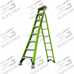 LITTLE GIANT Combination Ladder: 3 Configurations, Fiberglass, 375 lb Load Capacity, 36 lb Wt (MPN 13908-074). Key specifications — Brand: LITTLE GIANT; Included Features: Rotating Wall Pad.