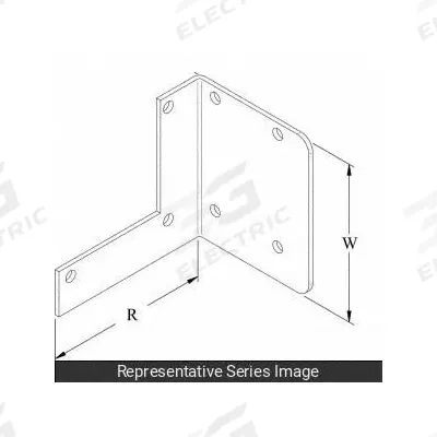 HAMMOND MANUFACTURING Wireway Bracket Hanger: 6 in Wd, 6 in Ht, 8 1/4 in Lg - Hangers for Corrosion-Resistant Washdown Wireways