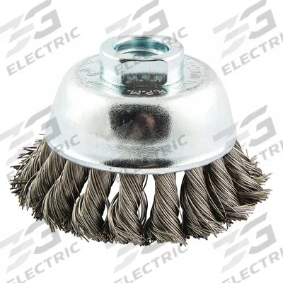 APPROVED VENDOR Cup Brush: Twisted Stainless Steel, 2 3/4 in Dia, 0.014 in Fill Dia - Heavy-Cleaning Brushes for Contoured Stainless Steel Surfaces