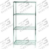 APPROVED VENDOR Wire Shelving Unit: Starter, 36 in x 18 in, 74 in Overall Ht, 4 Shelves, Silver (MPN WR74-1836S). Key specifications — Recommended Environments: Wet; Color: Silver; Material: Stainless Steel; Brand: APPROVED VENDOR.