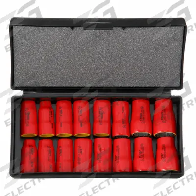 WIHA Socket Set: 3/8 in Drive Size, 16 Pieces - SAE & Metric Insulated Socket Sets