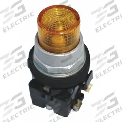 EATON Pilot Light Lens: 30 mm Panel Mounting Hole Dia, Yellow, Fresnel, Incandescent/LED (MPN HT8BY). Key specifications — Brand: EATON; Compatible with Series: HT800 PresTest; Lens Material: Plastic.