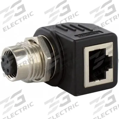 MURRELEKTRONIK Adapter: M12 Female Straight x RJ 45 Female Right Angle, PUR, IP20/IP68 - M12 Jack to RJ45 Jack Panel Feed-Through Adapters