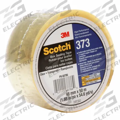 SCOTCH Carton Sealing Tape: 2.5 mil Tape Thick, 2 in x 55 yd - Medium-Duty Hot Melt Tape