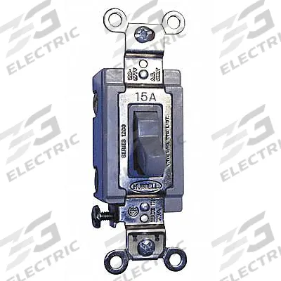 HUBBELL Wall Switch: Toggle Switch, 3-Way, Maintained, Gray, 120/277V AC - Toggle Wall Switches