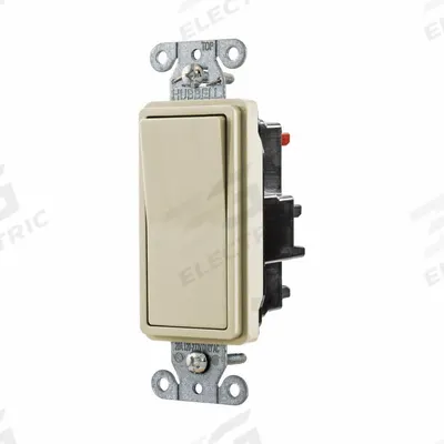 HUBBELL Wall Switch: Rocker Switch, 3-Way, Maintained, Ivory, 120/277V AC - Rocker Wall Switches