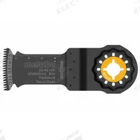 METABO Oscillating Tool Blade: 1 1/4 in Blade Wd, 1 3/4 in Overall Lg, Plunge Cutting, Bi-Metal (MPN 626956000). Key specifications — attr1097473: Hardwood; attr1097476: METABO; attr1097456: Plunge Cutting.