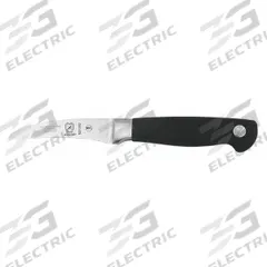 MERCER CUTLERY Peeling Knife: Curved, 3 in Overall Lg, Steel Blade, Santoprene Handle, Black Handle (MPN M21052). Key specifications — Sub-brand: Genesis; Brand: MERCER CUTLERY; Blade Material: Steel; Blade Type: Curved; Edge Style: Taper Ground Edge; Forged/Stamped: Forged; Handle Color: Black; Handle Material: Santoprene.