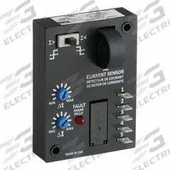 DAYTON Adjustable Current Sensing Relay: Surface Mounted, 10 A Current Rating, 120V AC, Tab (MPN 6C055). Key specifications — Adjustment Method: Switch; Electrical Connection: Quick Connect Tabs; Monitored Parameters: Undercurrent; Mounting Style: Surface; Status Indicator: LED Indicator; Trip Point: 2 to 20 A; Trip Point Type: Adjustable; Brand: DAYTON.
