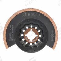 BOSCH Oscillating Scraper Blade: 2 1/2 in Blade Wd, 4 in Blade Lg, Carbide Grit, Starlock Connection (MPN OSL212CG). Key specifications — attr1097676: BOSCH; attr1097658: Carbide Grit; attr1097655: Rounded.