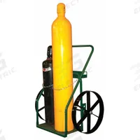 SAFTCART Cylinder Hand Truck: 780 lb, Side by Side, 2 Cylinder, 21 in W x 12 in D Nose Plate (MPN 863-20). Key specifications — attr1343829: SAFTCART; attr1343789: Green; attr1343794: Chain.