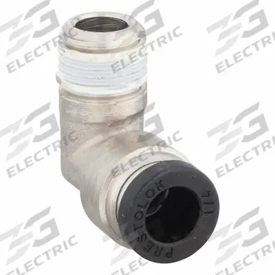 PARKER Push-Fit Elbow Fitting: 1/4 in OD x 1/8 in Pipe Size, Push-to-Connect x MNPTF - Nickel-Plated Brass Tube Fittings