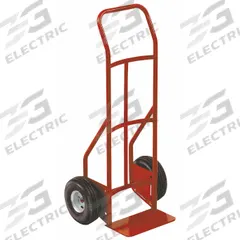 DAYTON General Purpose Hand Truck: 650 lb, Flow-Back Handle, Red, Steel, Pneumatic, 10 in Wheel (MPN 2W179). Key specifications — Brand: DAYTON; Color: Red.