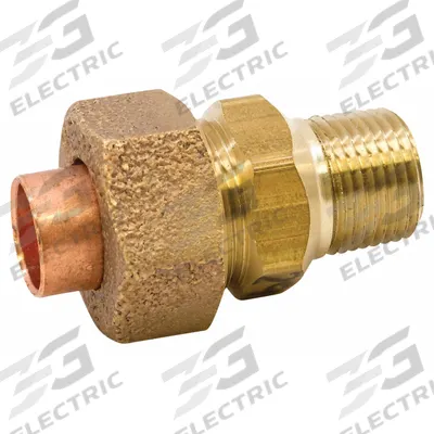 NIBCO Sweat Fitting Union: 2 in CTS x 2 in Pipe, Cup x MNPT, Bronze (MPN 7334 2) - Cast Copper & Bronze Tube Fittings