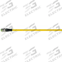Cordset: M12 Male Straight X Bare Wire, 4 Pins, Yellow, TPE, 10 m Cable Lg, 4 A Max Current (A) (MPN 7700-12021-U041000). Key specifications — Cable Jacket Color: Yellow; End 1 Gender: Male; End 1 Mounting Orientation: Straight; End 2 Connection Type: Bare Wire; IP Rating: IP66K; Brand: MURRELEKTRONIK; Wire Size: 19 AWG/22 AWG; Cable Jacket Material: TPE.