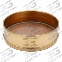 ADVANTECH Standard Brass Cloth Test Sieve: Brass, 8 in Outside Dia, 2 5/8 in Ht (MPN 100BB8F). Key specifications — Screen Material: Brass; Brand: ADVANTECH; Frame Material: Brass; Standards: ASTM E11; US Standard Screen Size: #100.