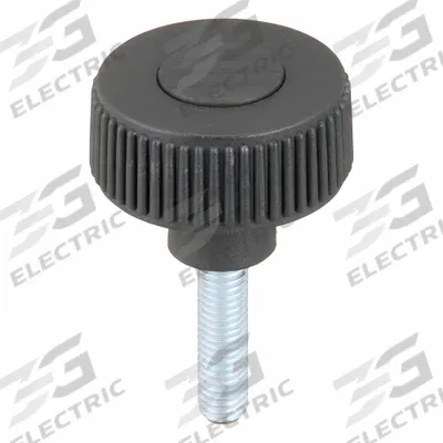 KIPP Hand Knob: Knurled, Plastic w/ Steel Thread, M8 Thread, 30 mm Thread Lg - Knurled Knobs with Threaded Stud