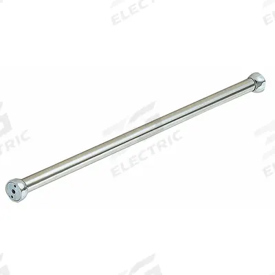 APPROVED VENDOR Shower Curtain Rod: 1 in Overall Wd, Stainless Steel, Chrome-Plated - Rods & Mounting Hardware for Shower Curtains
