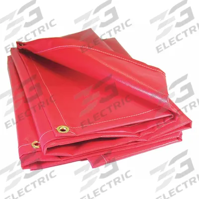 MAURITZON Tarp: 17.75 ft Lg, 13.5 ft Wd, Heavy Duty, 20 mil, Vinyl, Red - Vinyl Tarps